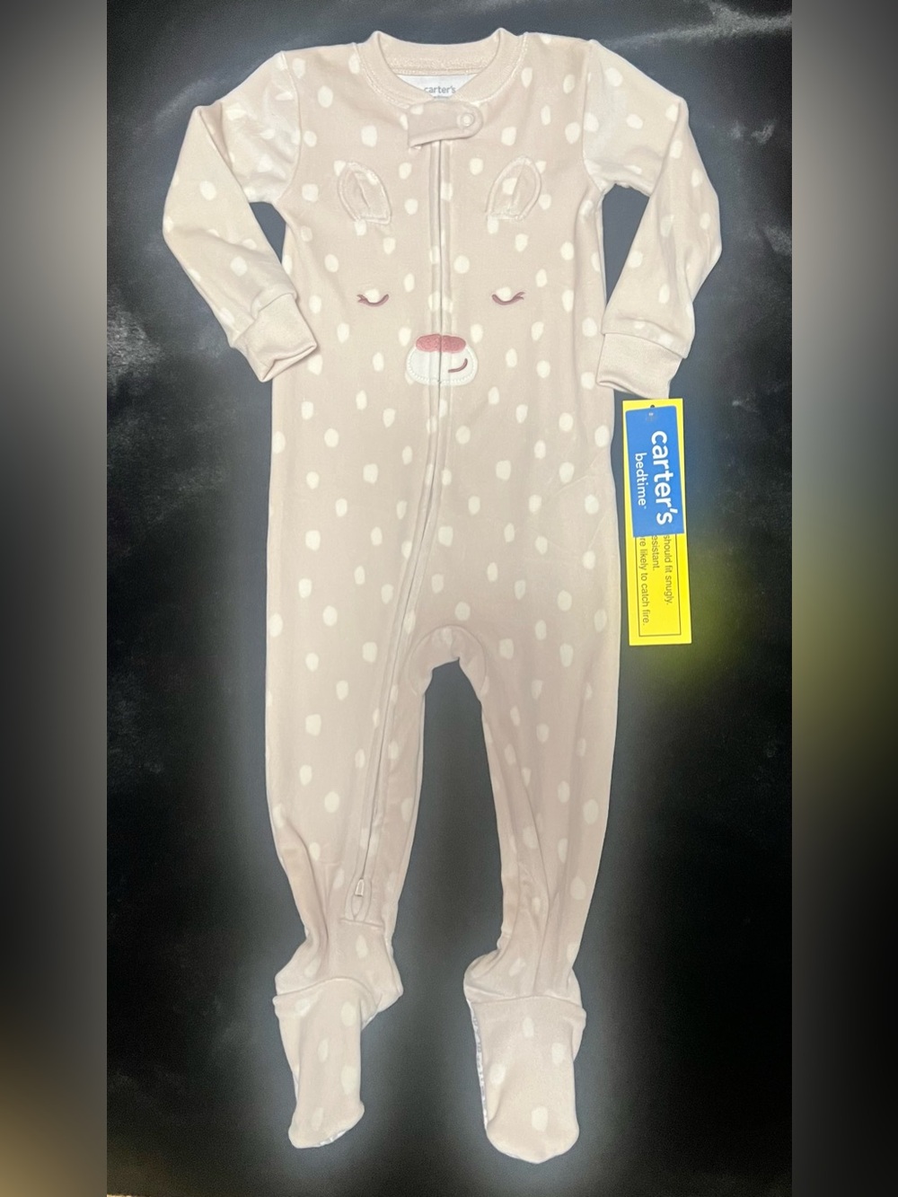 Carter’s Deer DreamPlush Snug Fit Long-Sleeve 1-Piece Pajamas, 12 Months, BNWT